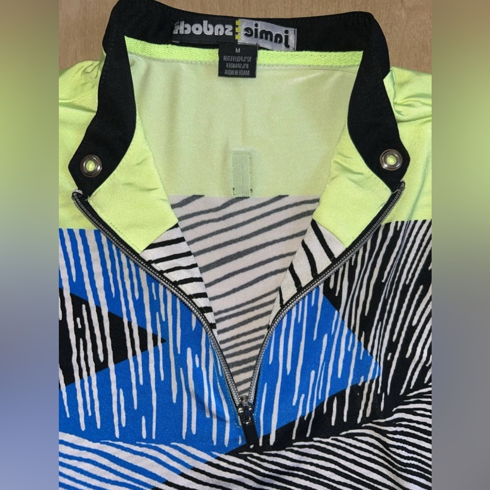 Jamie Sadock Sleeveless Women’s Sz M Tank Golf Polo Colorful Lightning Striped - Picture 7 of 9